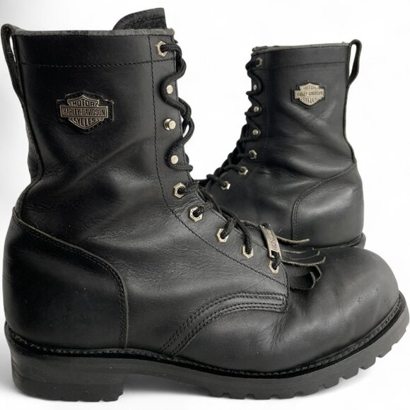 Harley Davidson Steel Toe Combat Leather Motorcycle Biker Work Boots Men's 14 - Picture 1 of 15